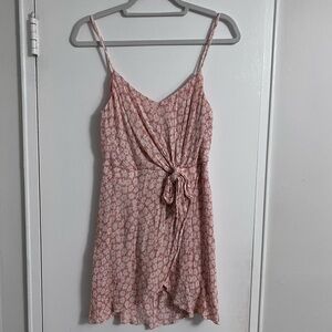 Altar’d State Pink Floral Spaghetti Strap Tie Knot Dress - Size Medium
